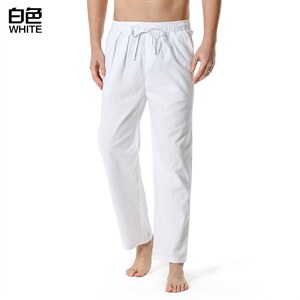 男式亚麻棉宽松休闲轻质弹性腰裤瑜伽裤家居裤CK12P40,男装休闲裤,星座1314