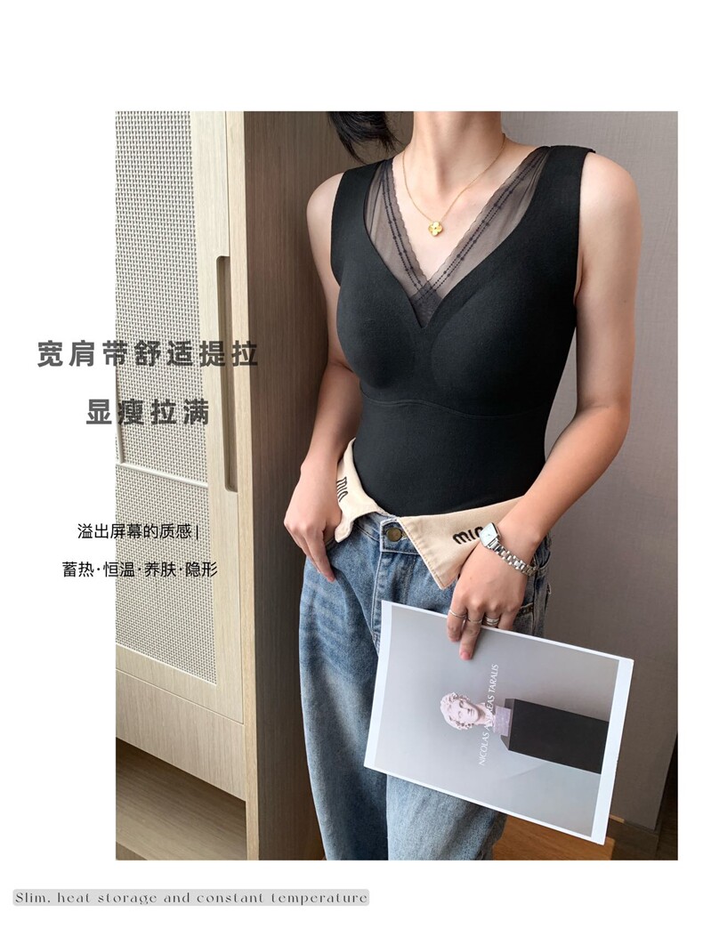 2025时尚百搭蕾丝花边背心,女装背心吊带,东正羊绒