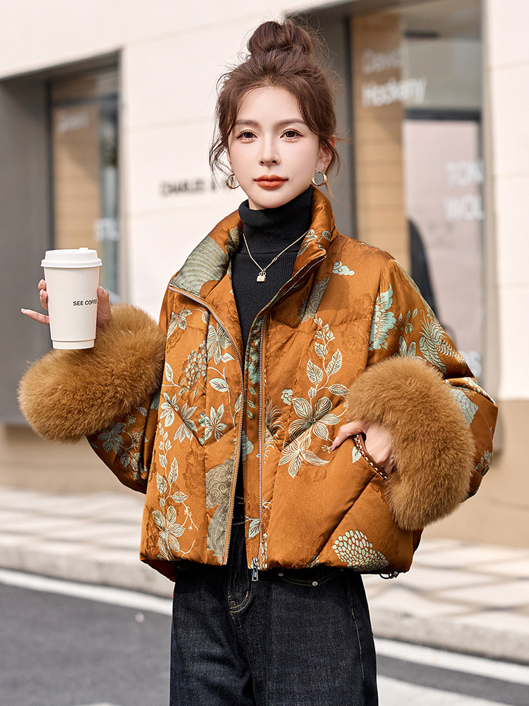 现货，现货人丝2025年冬季羽绒真狐狸毛短款加厚羽绒服,女装羽绒服,艾仟回(原伊仟回)