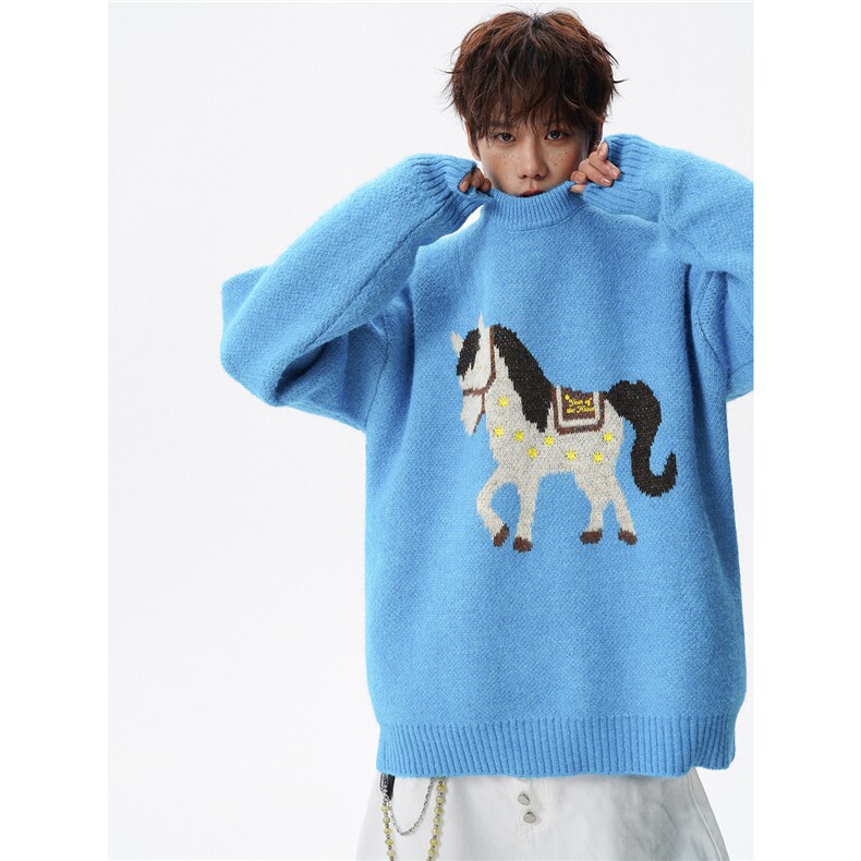 圣诞新年元素新款圆领休闲毛衣M466-P70控108，男装针织衫/毛衣，星座608(原A046)