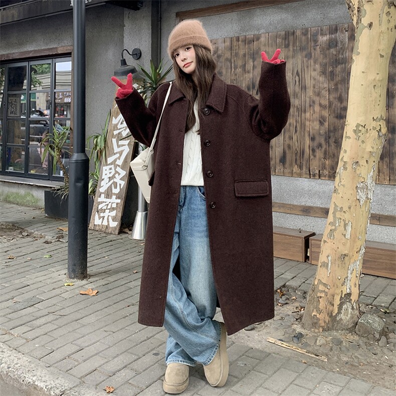 【现货】美拉德高端秘鲁长毛感羊毛双面混纺大衣P280K418,女装毛呢外套,2C333