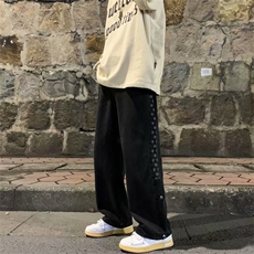 现货新款牛仔裤春秋季长裤高街男潮ins宽松阔腿休闲百搭K1870-P40，男装牛仔裤，星座512-2