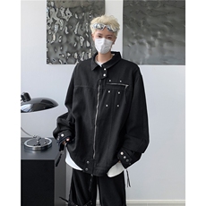 美式高街夹克男士韩版潮流痞子帅气拉链2025秋冬ins外套W6661-P75，男装夹克，星座412-1