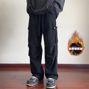 改加绒韩版灯芯绒工装裤男大码直筒裤K1167J加绒-特P40控78图片