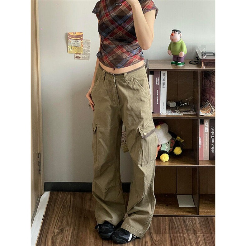 美式水洗牛仔裤男春秋季潮牌复古cleanfit拖地阔腿多口袋工装裤子,男装休闲裤,星座310A-4