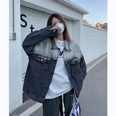 牛仔外套男女韩版潮流高街拼色2026春秋新款ins宽松夹克W4722-P57，男装工装外套，星座412