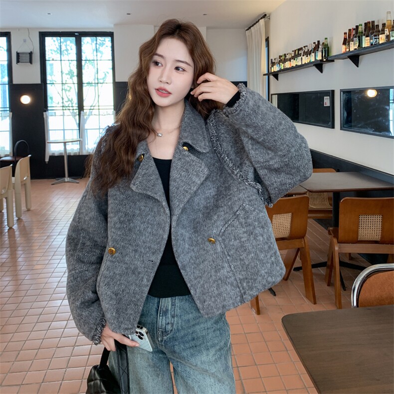 现货新款流苏ins法式双面羊毛呢外套，女装毛呢外套，丝露怡语