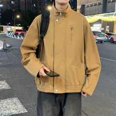 2025秋季新款现货光影墙风撞色立领宽松夹克男DSA157-1-J2528-P93，男装夹克，电商A157-1