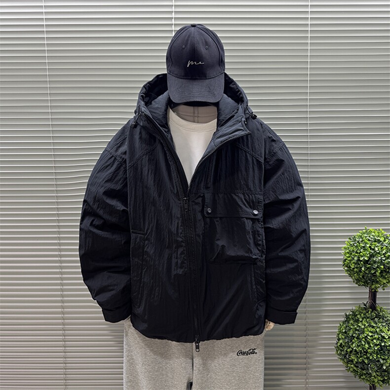 2025新款90白鸭绒工装户大口袋接连帽日系男羽绒服外套8629-P340,男装羽绒服,钱塘708(原3018)
