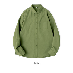 TC646-P45 糖果色轻奢高级纯棉正肩衬衫夏季薄款衬衣长袖上衣外穿图片