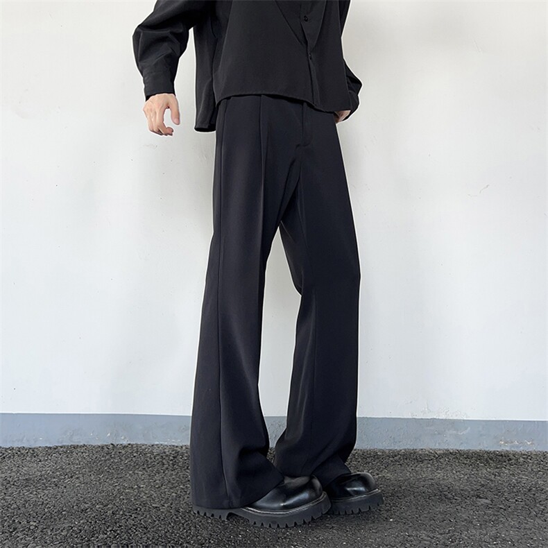 秋季直筒微喇西裤男垂坠感高级感休闲西装裤子XK0335-P37，男装西裤，星座308B-2