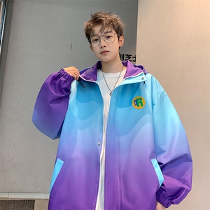 XZ-230-1JK06新款原创潮男扎染渐变休闲连帽夹克外套P78控98现货图片