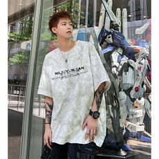 扎染印花短袖T恤XY5559-TP4058高街夏季潮牌脏脏面料体恤男，男装T恤，电商A102