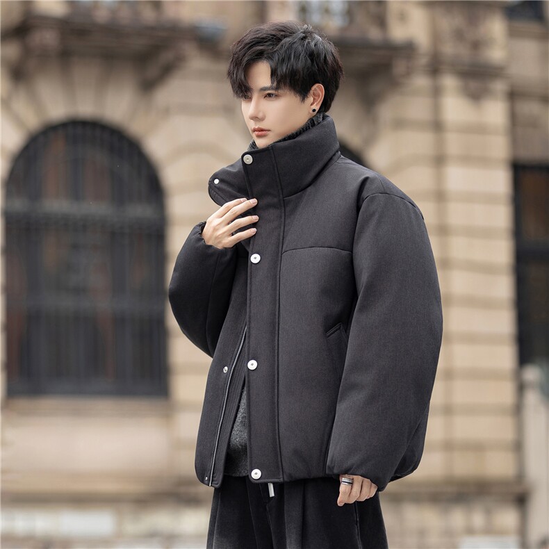 设计款羽绒服夹克男冬装极简风白鸭绒防寒羽绒外套5155-P390控658,男装夹克,电商A355（原A415）