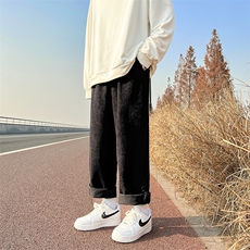 2025冬装新款港风宽松休闲加绒加厚男装束脚运动裤DM92J-P50，女装休闲裤，电商D321-1