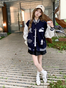 现货棒球服外套女2026春秋新款小个子超火休闲洋气减龄短款图片