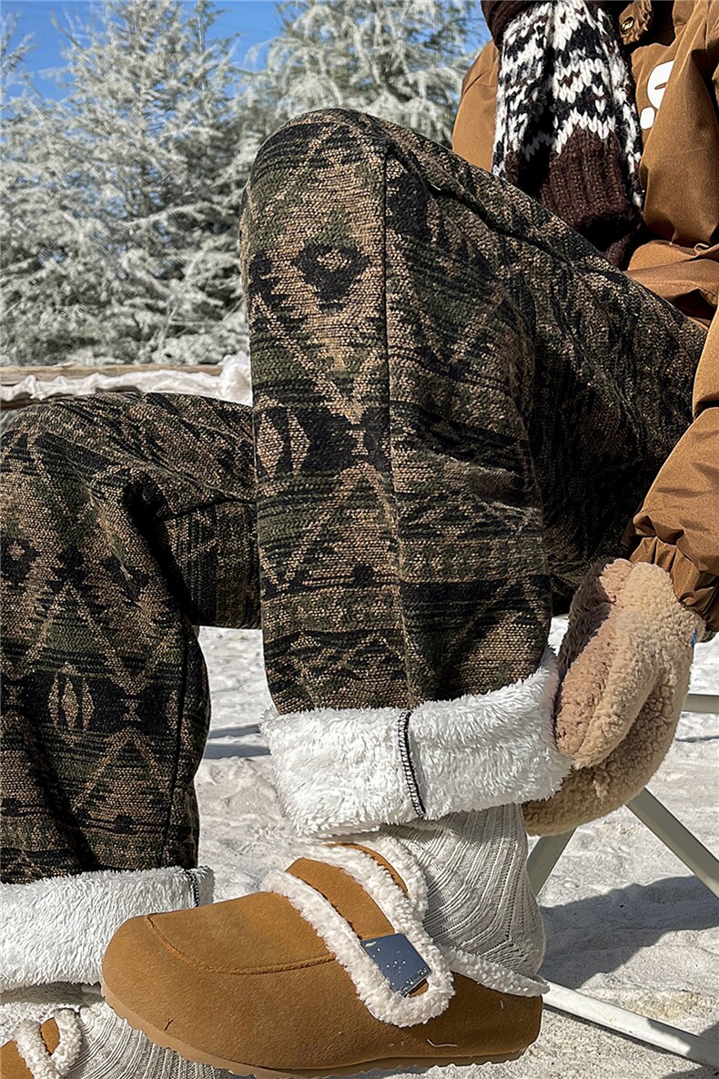 8XL-M羊羔绒裤子男冬季加绒加厚民族风重磅针织棉裤大码KZ023P78,男装民族服装,电商B312