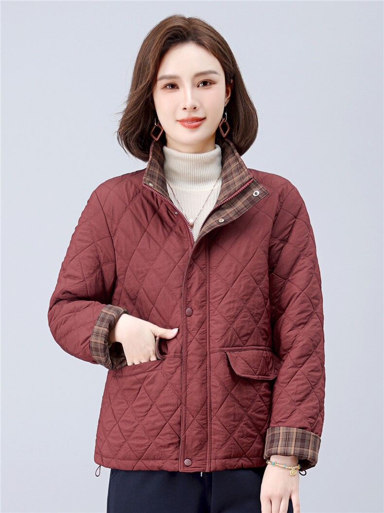 长期现货妈妈装夹棉厚外套女短款2026秋冬薄棉棒球服洋气轻薄棉服,女装短外套,璐依舞