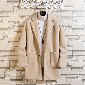 N2075/P90冬季男士呢大衣男中长款男呢料中性风潮呢子外套风衣，男装毛呢大衣，电商A141