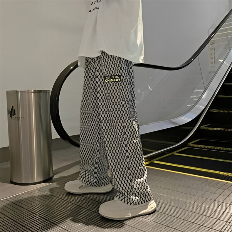 2024春季美式高街港风男高级垂坠感宽松直筒休闲裤K2001P38控58,男装休闲裤,星座225-5
