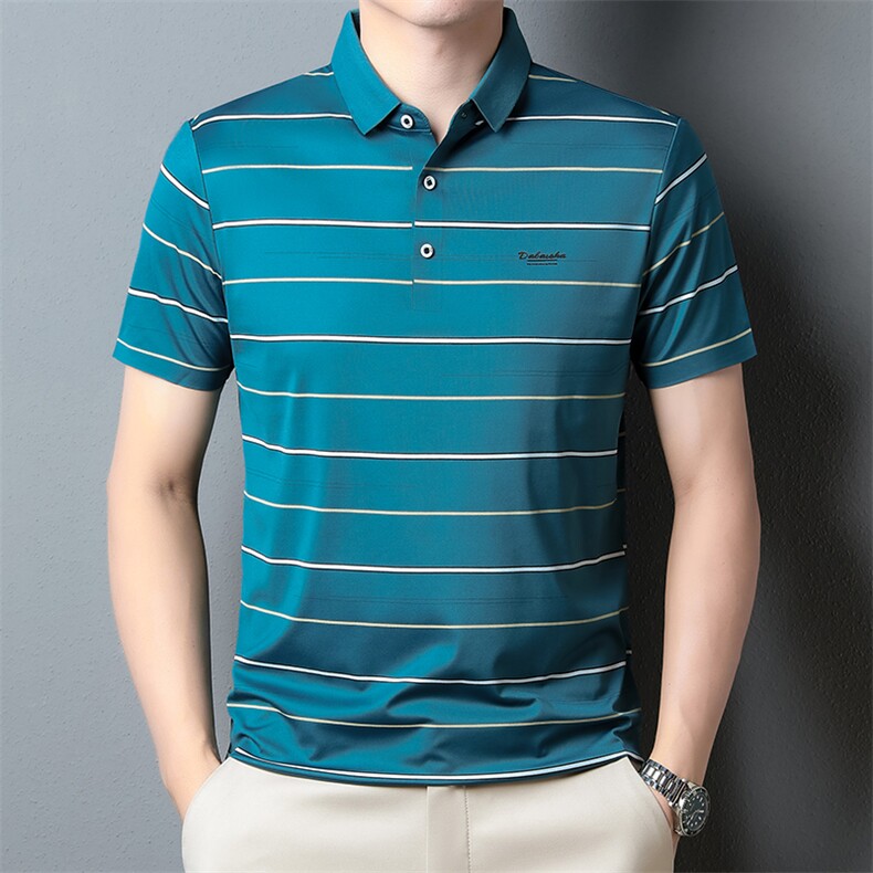 新款polo衫男士T恤男装短袖翻领夏季冰丝商务宽松休闲PL2320-P68,男装Polo衫,星座1105-3