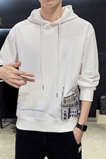 【】A003-HW3070-P50秋装新款欧派城堡印花连帽卫衣木木1，男装卫衣，电商A003