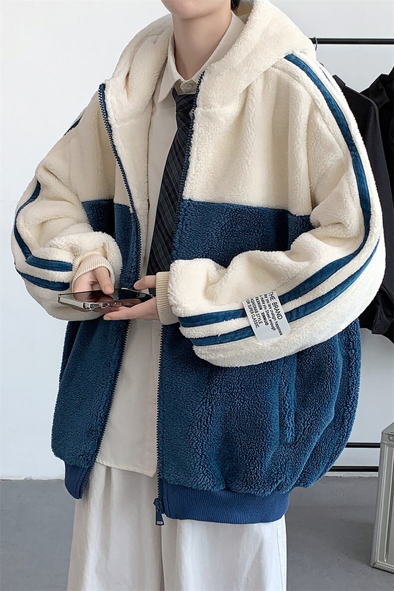 冬款港风潮加绒加厚棉衣时尚羊羔绒连帽外套男女921-P110控价158,男装棉衣,电商A441-1