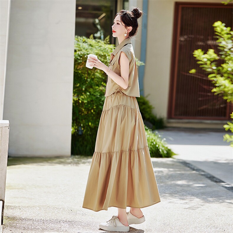 休闲洋气短袖衬衫半裙套装2025夏季新款百搭宽松显瘦套装,女装套装/套裙,难舍钰依