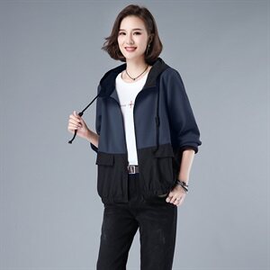 时尚春季新款女装短外套修身显瘦中长款风衣百搭休闲外套图片