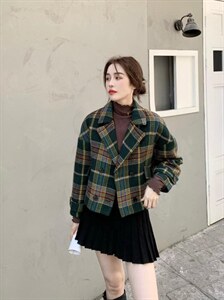 【现货】短款格子外套图片