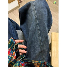 有货美式高街弯刀阔腿直筒牛仔裤男小众宽松炸街裤子L76055-P55，男装牛仔裤，星座1008
