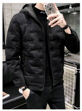 连帽轻薄时尚修身男士压花纯色学生白鸭绒羽绒服R8888P80，男装羽绒服，星座301D-5(原星座1415）
