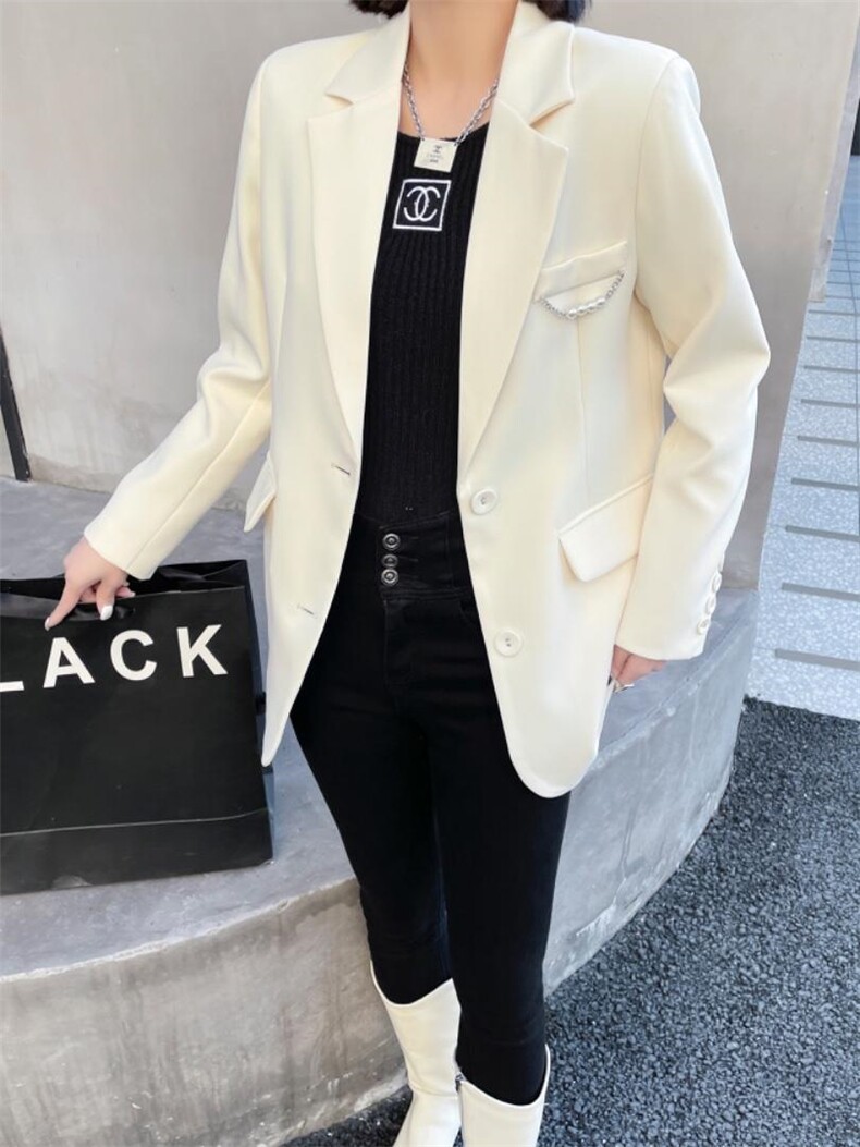 珍珠扣西装，女装西装，时代公主