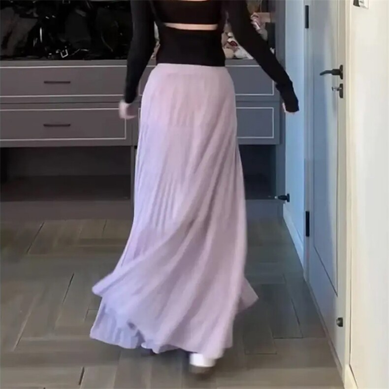 2025年夏季宽松百搭雪纺裙，女装半身裙，唐诺