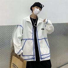 港风痞帅夹克男春秋美式设计感上衣潮牌ins宽松工装外套JW07-P48，男装夹克，星座1008