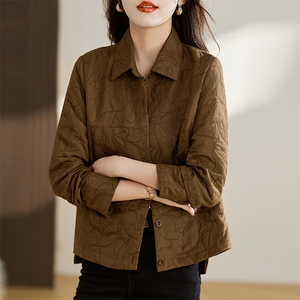 短款外套2024春季时尚气质翻领外套时尚简约女装格子短外套女人味图片