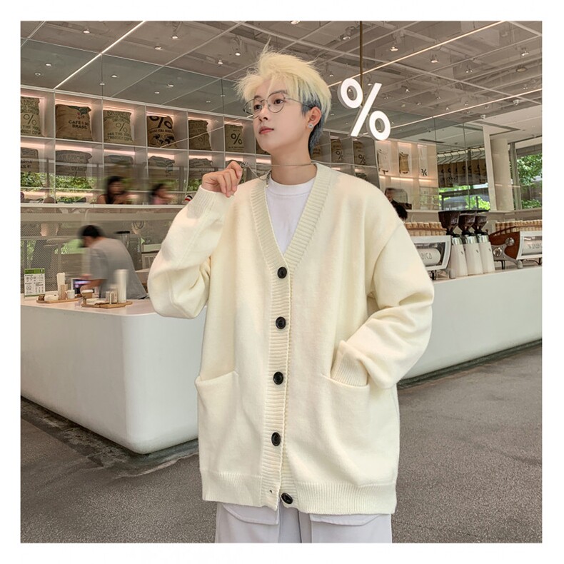 得物抖音高品质V领毛衣外套针织衫开衫W77-P55,男装针织衫/毛衣,星座1212