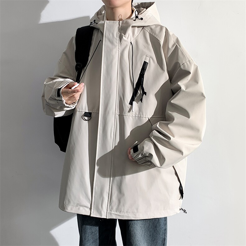春秋新款男士宽松工装连帽夹克防风防水冲锋衣JK8303-P65,男装夹克,电商B306