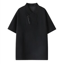 2026夏季新款270g华棉斜拉链V领短袖T恤DT6263特P25建议零售价68，男装T恤，电商A001