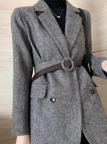 经典款呢料人字纹西装外套，女装西装，炫欧澜