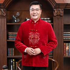 【高品质情侣装】风唐装外套中老年生日过寿婚礼服爷爷奶奶装，男装民族服装，钱塘723