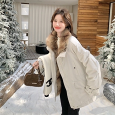 新款！毛毛保暖工装休闲派克服外套2C133-8996-P255-K378，女装派克服，2C133