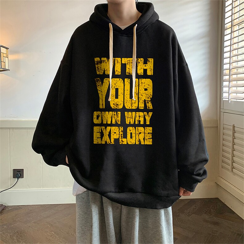连帽卫衣男大码胖子帽衫大号运动服WY2446-P35图片