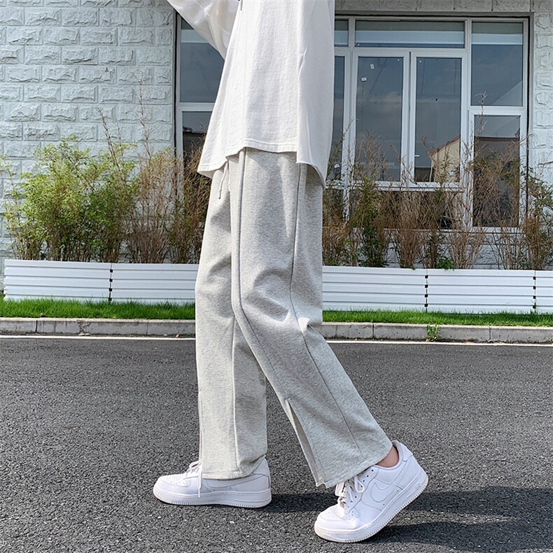 夏季卫裤潮牌ins高街开叉拖地裤男韩版潮流阔腿休闲裤K1247-P28,男装休闲裤,星座512-2