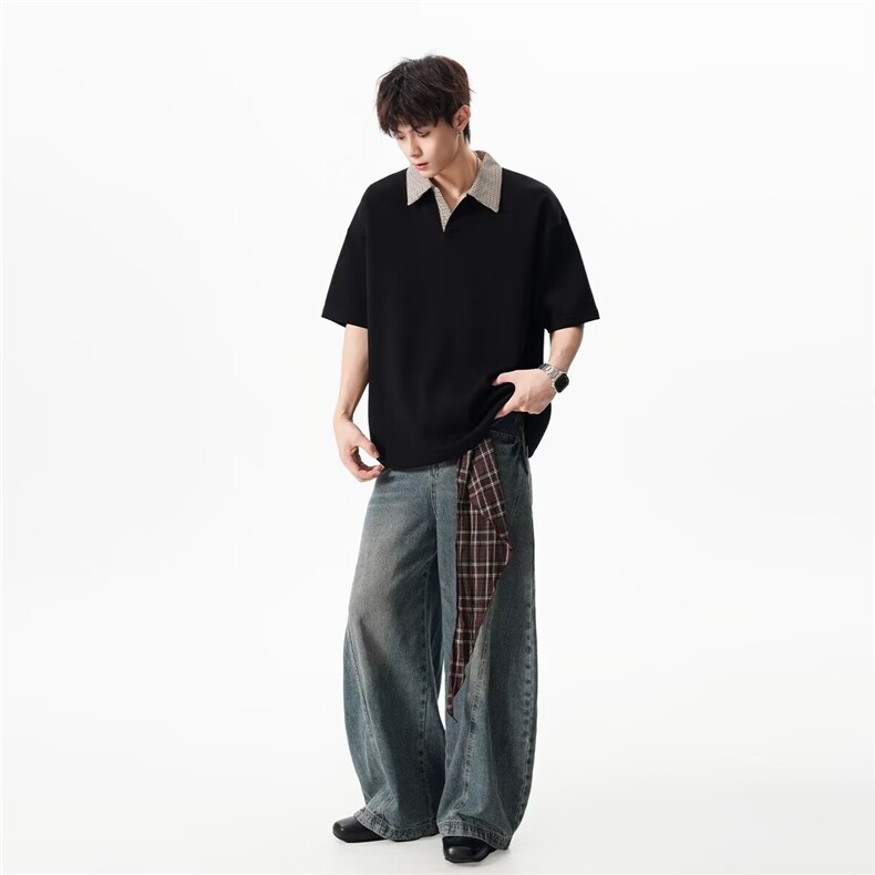 1506/QS2290/P35翻领短袖polo衫男潮牌夏季t恤韩版修身潮流上衣,男装T恤,星座1506