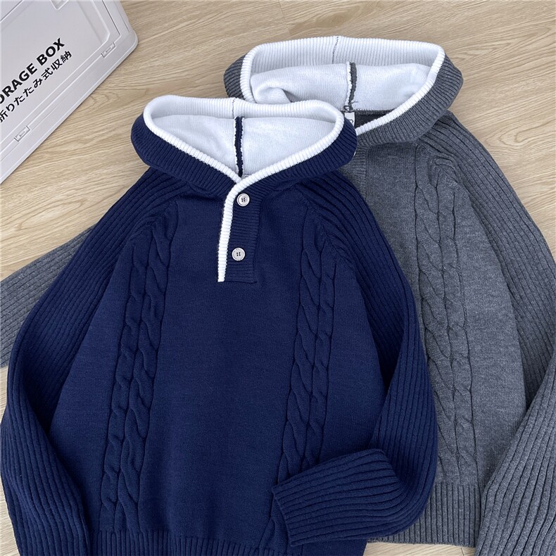 拼色连帽绞花纹男士毛衣秋冬季cleanfit男装衣服MY38-P73,男装针织衫/毛衣,星座308B-2