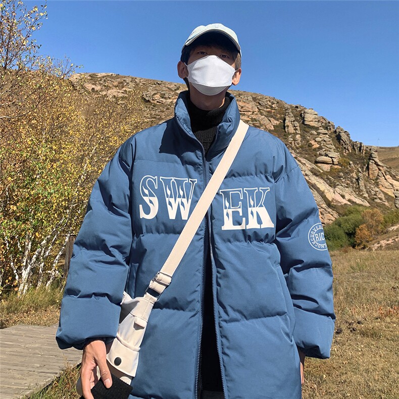 港风秋冬潮流保暖立领宽松棉服外套男MY62053P95控118,男装棉衣,电商A268A