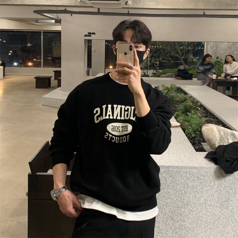 706-2-CY003秋冬男士韩版圆领印花套头卫衣情侣宽松打底衫,男装卫衣,星座706-2