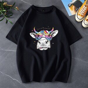 夏季新品 青少年大码港风个性印花情侣男女圆领短袖T恤T616P30图片