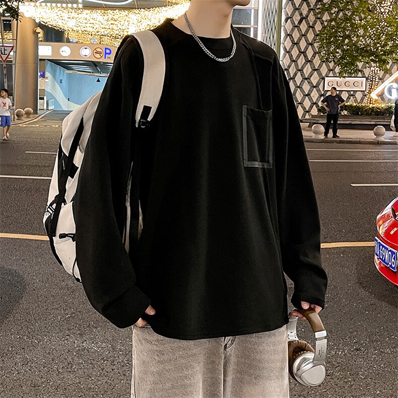 德绒卫衣立体切割高级感长袖T恤男上衣打底衫WY0327-P38,男装T恤,星座308B-2